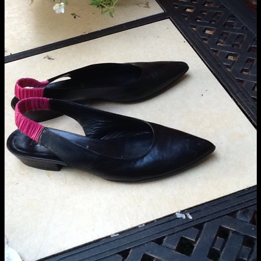 COPY - Black PRADA sling-back pointy shoes